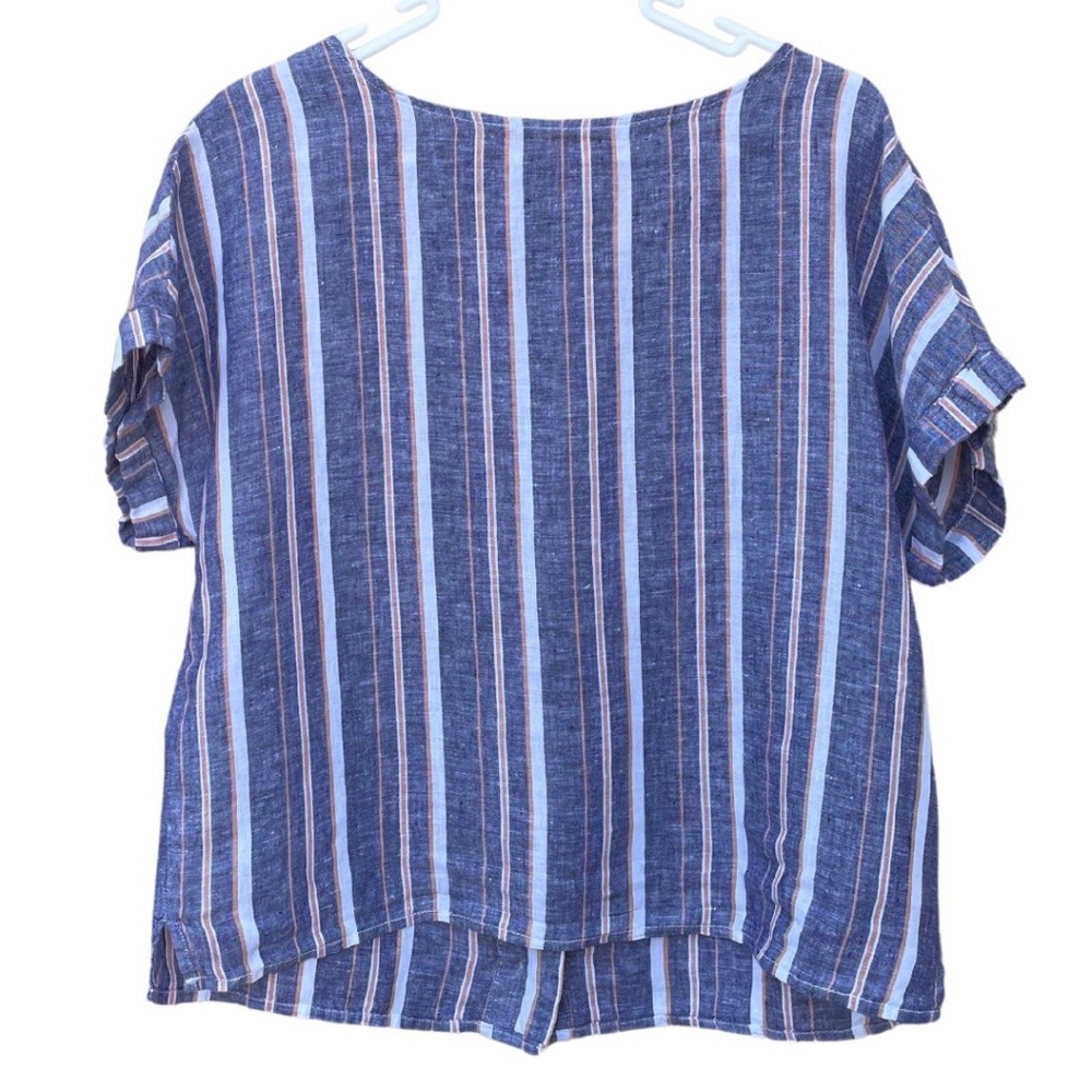 Linen shirt with back button detail
